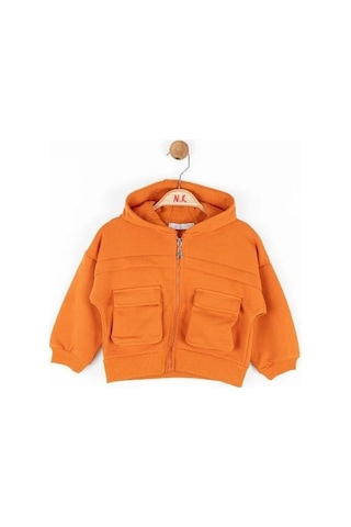 Nk Kids Kız Çocuk Kapüşonlu Fermuarlı Fulya Hırka-14794 Turuncu