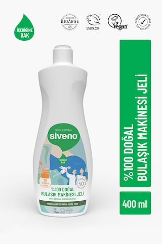 Siveno %100 Doğal Bulaşık Makinesi Jeli Kireç Önleyici & Temizleyici Limon Tuzu Noniyonik Yüzey Aktif 400 ML