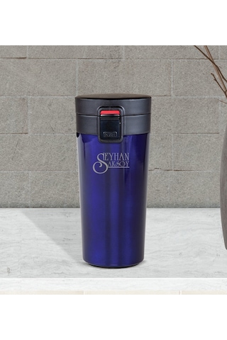 Kişiye Özel 5303 Lacivert Çelik Termos Kupa 350Ml