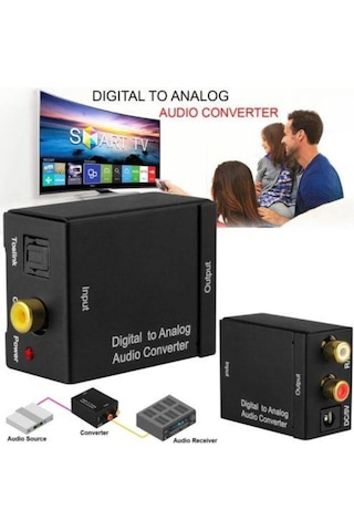 Dijital To Analog Optik Tos Ses Dönüştürücü Rca Çevirici Adaptor