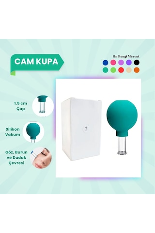 Silikon Vakumlu Cam Yüz Masaj Kupası No:1 Yeşil Çok Renkli Silikon Vakumlu Cam Yüz Masaj Kupası No:1 Yeşil Çok Renkli