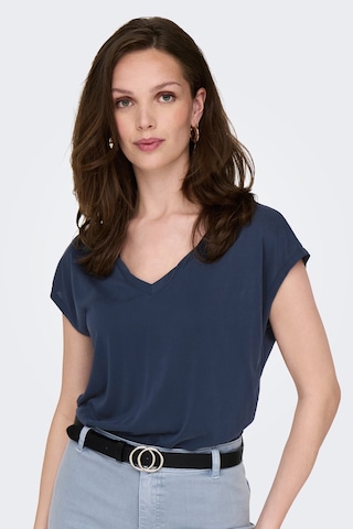 Only Kadın Onlhannah V Yaka Kısa Kollu T-shirt 15326642 Lacivert Lacivert