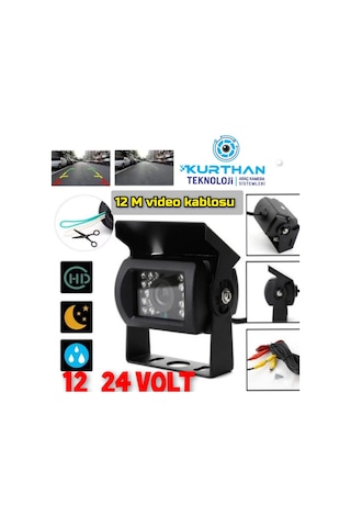 Tır Kamyon Uyumlu Metal Kasa 18 Ir Led Araç Kamera 12 24 V