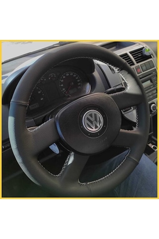 Volkswagen Polo Mk3 2004-2007 Uyumlu Araca Özel Deri Direksiyon Kılıfı