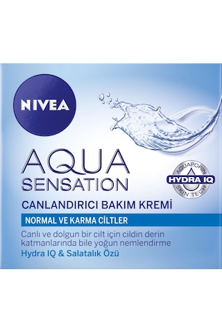 Nivea Aqua Sensation Normal/Karma Ciltler Için Canlandırıcı Bakım Kremi 50 ML