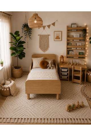 Montessorı Cocuk Odası Beyaz Tamamı Mdf Beyaz - Kahverengi
