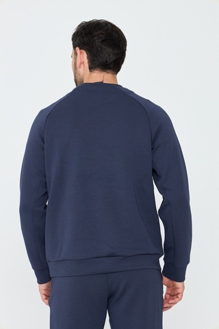 White Stone Lacivert Pamuklu Erkek Basic Sweatshirt