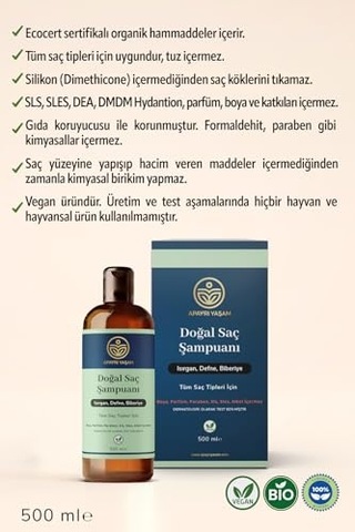 Ayrex Isırgan Defne Biberiye Özlü Tüm Saç Tipleri İçin Besleyici Ve Onarıcı Şampuan 500 Ml