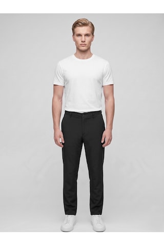 Plus Scorpion Erkek Yazlık Bağcıklı Kumaş Pantolon Slim Fit Rahat Kesim Günlük Pantolon Siyah