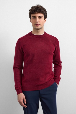Back And Bond Bordo Regular Fit Bisiklet Yaka Triko Kazak