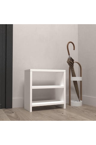 Kenzlife Ayakkabılık Mısri Mat Beyaz Suntalam 035 040 20 Dört Çift Ayakkabı Kapasitesi Arkalıksız Beyaz