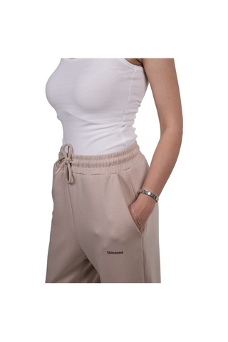 Kadın Modal Kumaş Lastikli Paça Bej Jogger Pantolon Bej