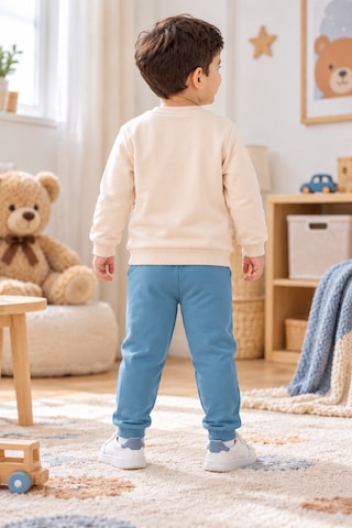 Tucankids Erkek Çocuk Eşofman Takımı Ayıcık Baskılı Sweatshirt Jogger Alt 2 Li Takım Bej - Turkuaz
