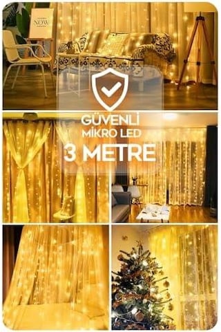 Perde Led 3x3 Kumandalı Anımasyonlu Çok Renkli