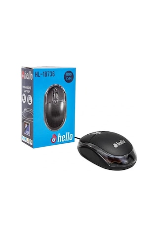 Hello Hl-18736 Optik Işıklı 800 Dpı Kablolu Mouse 001