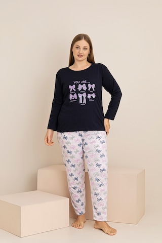 Rindahomewear Büyük Beden Süprem Pijama Takımı Lacivert