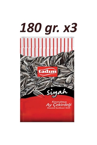 Tadım Kavrulmuş Taze Bol Tuzlu Tuzsuz Siyah Çekirdek 6 x 180 G