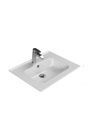 Turkuaz Seramik Cerastyle Blue 60 x 47 CM Etajer Uyumlu Damlalıklı Lavabo