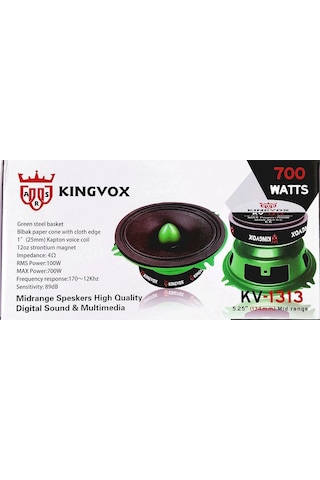 Kingvox 13cm Midrange - 700w Kurşun Göbek , Kingvox Kv-1313 Midrange Hoparlör 13cm