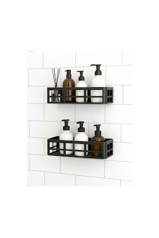 2 Adet Yapışkanlı Banyo Organizer Duş Rafı Delmeden Montaj, Su Geçirmez Banyo Ve Mutfak Duvar Organizeri,suya Çok Renkli