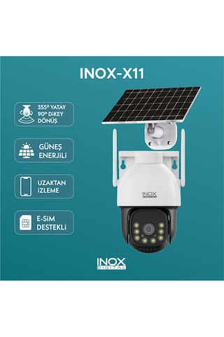Solar Güneş Enerjili İnox X11 2 Mp 4g Esım Destekli Ptz Güvenlik Kamerası