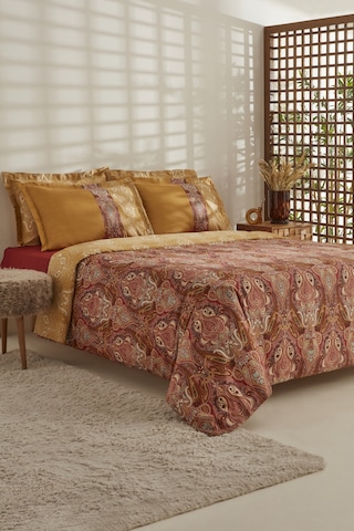 Karaca Home Sherie Çift Kişilik Nevresim Takımı Pamuk Saten Kahverengi Kahverengi