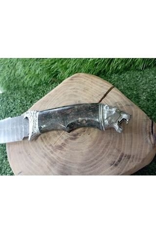 Tctknives El Yapımı Av Kamp Bıçağı Kaplan 000 Gümüş - Siyah