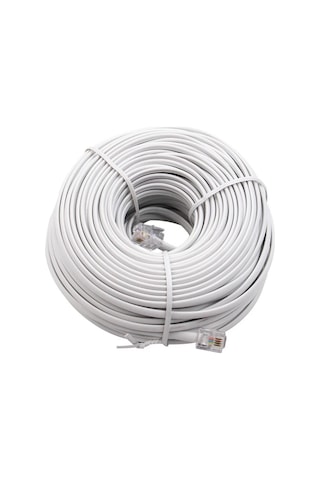 Hazır Telefon Hat Kablosu, İnternet Kablosu, 6p/2c, 25 Metre,