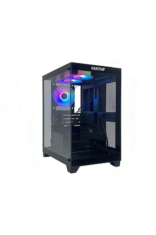 Aktuf Ronin Siyah 3 Rgb Fanlı Temperli Cam Panel Boş M-atx Gaming Oyuncu Bilgisayar Kasası