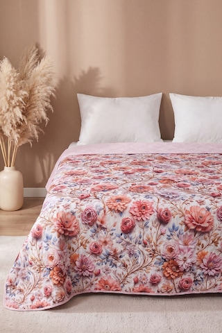 Renkli Bahçe 5d Çok Amaçlı Çift Kişilik Baskılı Pike & Yatak Örtüsü 200x220 Cm Çok Renkli