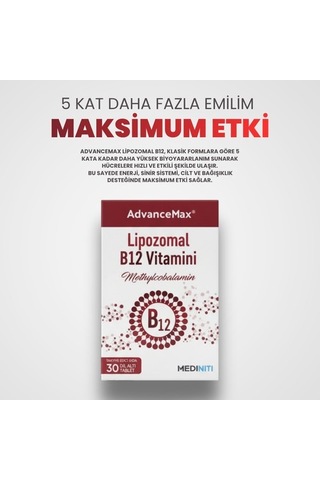 Advancemax Lipozomal B12 30 Dilaltı Tablet