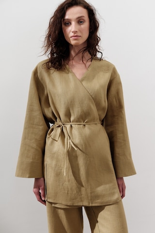 Manuka Keten Kruvaze Kapama Kimono Köri Köri