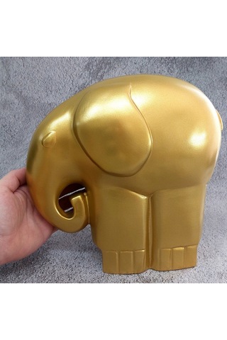 Cajuart Büyük Boy Altın Renk Sanatsal Fil Mamut Biblo Heykel Ev Ofis Dekor