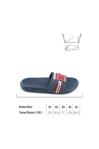 Gezer Erkek Yazlık Pu Islak Zemine Uygun Ev Banyo Bahçe Havuz Terlik Lacivert-kırmızı Lacivert - Kırmızı