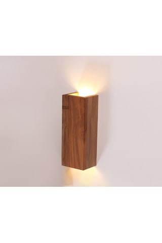 Dcarthuma Yansıtma Tasarımlı Çift Yönlü Ahşap Salon Duvar Aplik Açık Kahverengi