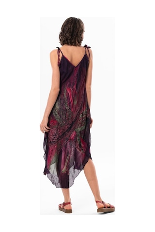 Askılı Vual Afrodit Midi Boy Yazlık Elbise Mürdüm 6210 - Kadın Mürdüm
