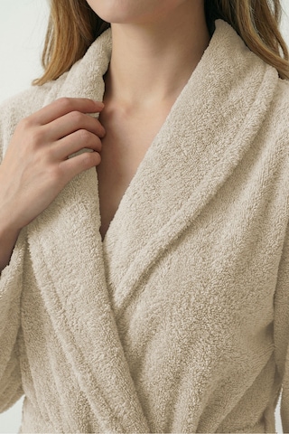 %100 Pamuklu Unisex Bornoz Şalyaka Cepli Büyük Beden 3xl 4xl Erkek Kadın Bornoz Kahve