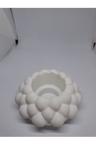 İkili Bubble Tealight Mumluk Beyaz