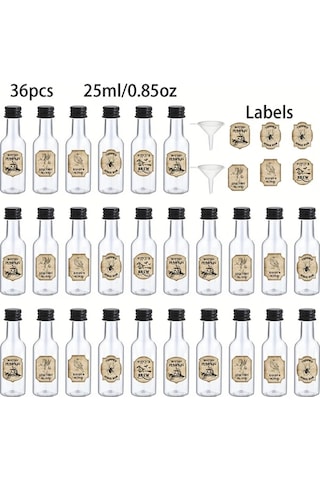 Willowhaven 36 Parça 0.85oz Siyah Mini Plastik Şişe Cadılar Bayramı Parti Dekorasyon