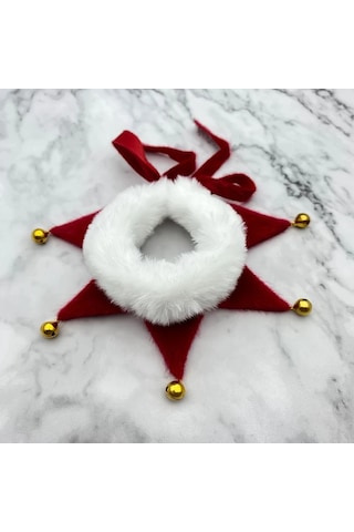 Elmpaly Kırmızı Boyut S Yünlü Çanlı Evcil Hayvan Atkısı Kedi Köpek İçin Mevsimlik