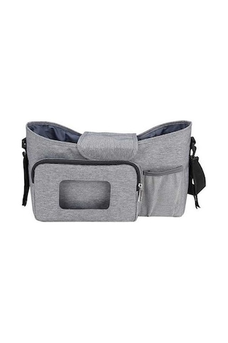 Novahub Bez Çantası: Yalıtımlı Bardaklık, Biberon, Oyuncak Cebi, Telefon Organizatör Gri