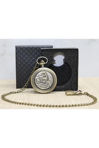 Özel Kutulu Tren Temalı Köstekli Saat Alk4670