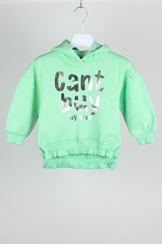 Escabel Kız Çocuk Salash Kesim Kapişonlu Sweatshirt Yeşil