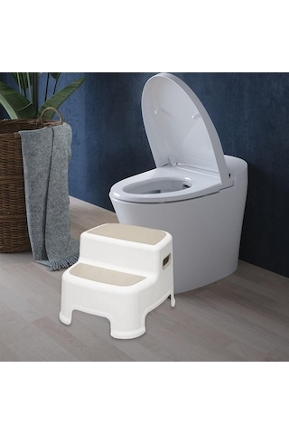 Flybuy Bosphorusboutique Çocuk İçin Suntek Magideal Kaymaz Adımlı Tabure, Gri, 2 Adımlı, 28x31x25cm, Pratik Yardımcı Diğer