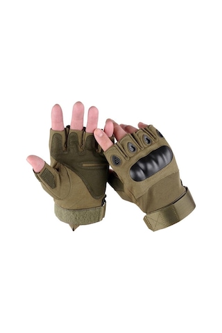 Yarım Parmak Cay225 M Beden Korumalı Taktik Eldiven Haki