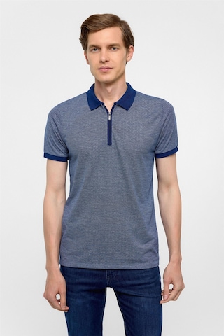 Süvari Lacivert Slim Fit Baskılı Polo Yaka Tişört