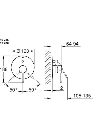 Grohe Essence New Ankastre Duş Bataryası- Hard Graphite - 19285Al Krom