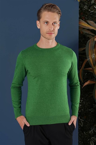 Efor Tr 858 Slim Fit Yeşil Klasik Triko Yeşil