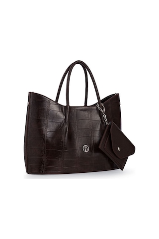 Bilik Deri Logo Detaylı Kahve Kadın El Çantası Riv 147-kr Kahverengi