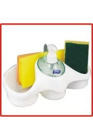 Titiz Tidy Sıvı Sabunluk Ve Süngerlik Organizatör - Lavabo Düzenleyici Mutfak Seti 000 Açık Krem